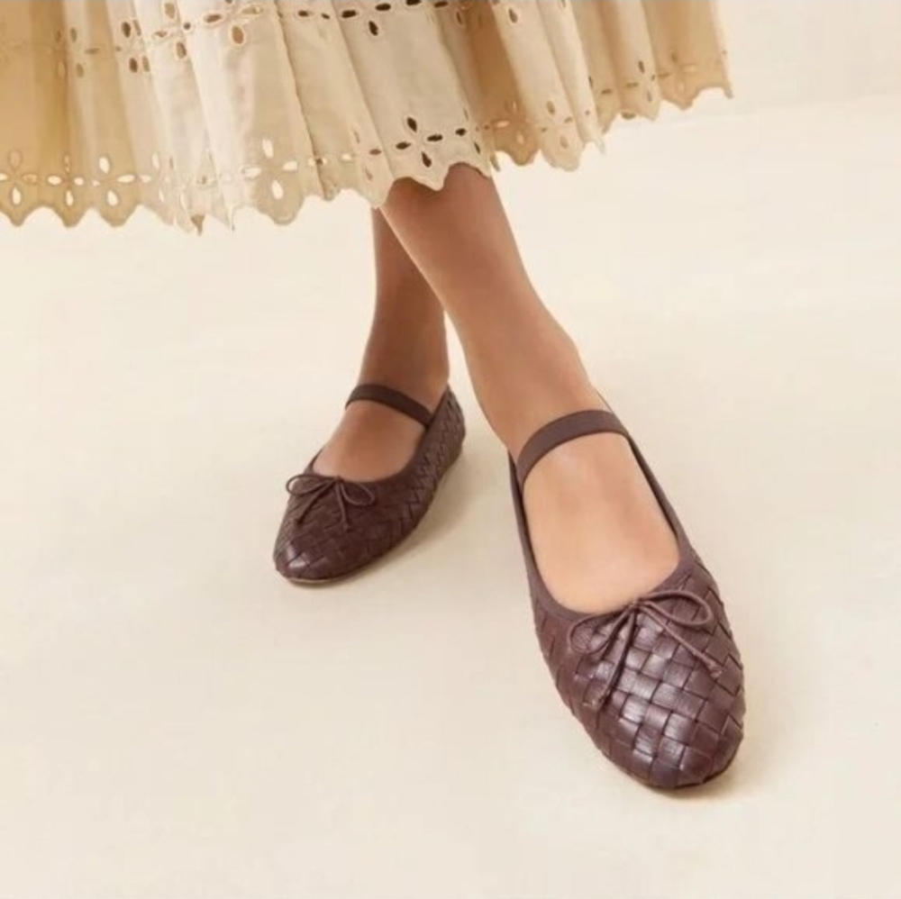 Loeffler Randall Brown Woven Flats